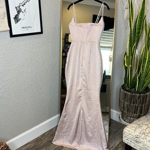 House Of CB Olivette Satin Dress - Crystal Pink main image 1